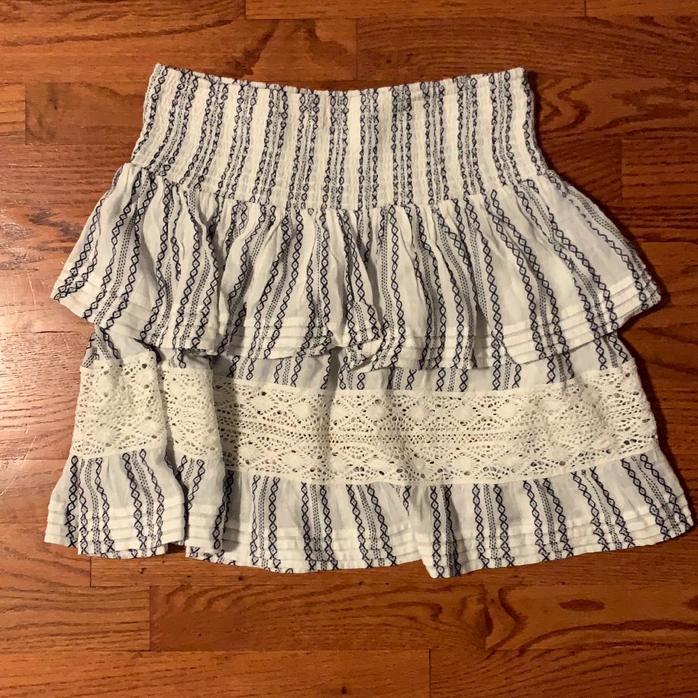 flowy blue and white skirt from south moon under